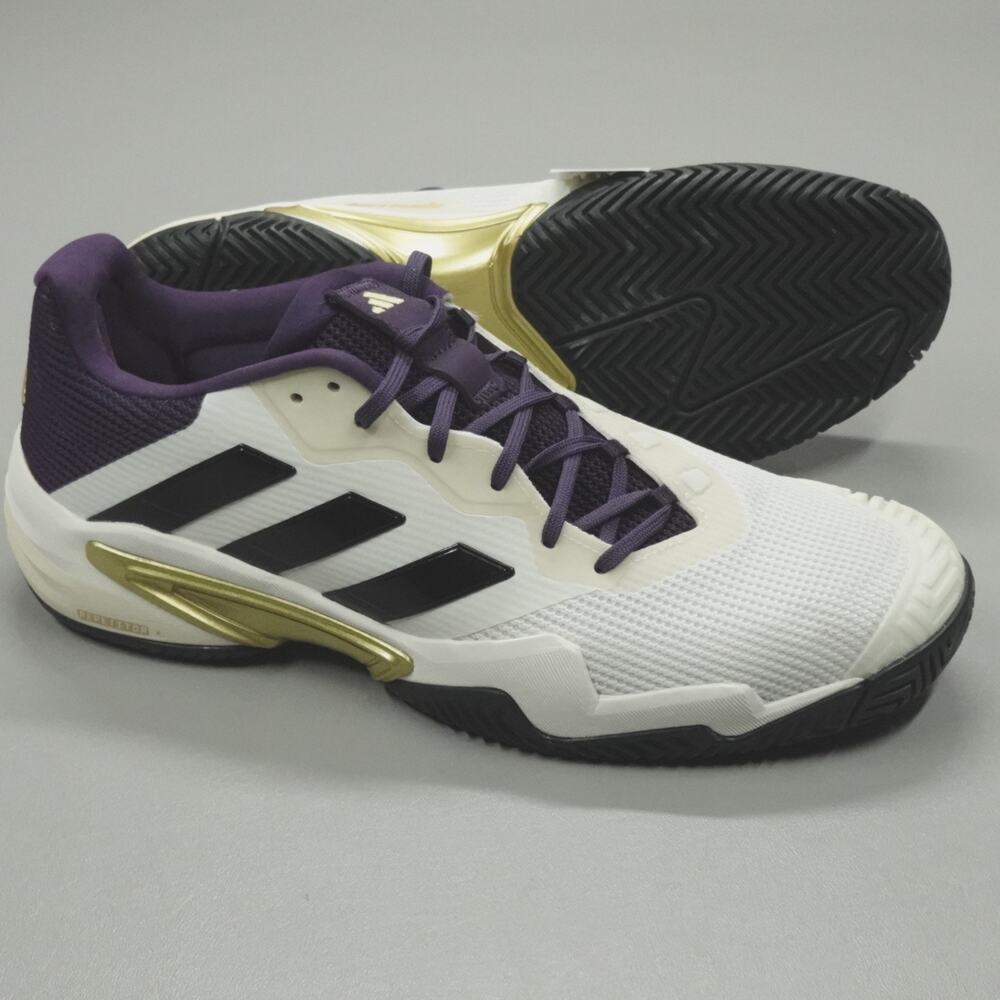 adidas Barricade 13 M Tennis Shoes Men's Size 14 White Black Aurora Plum JR1499